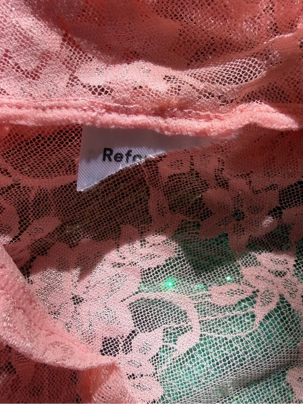 Reformation MEDIUM Adriano pink lace sheer knit long sleeve top